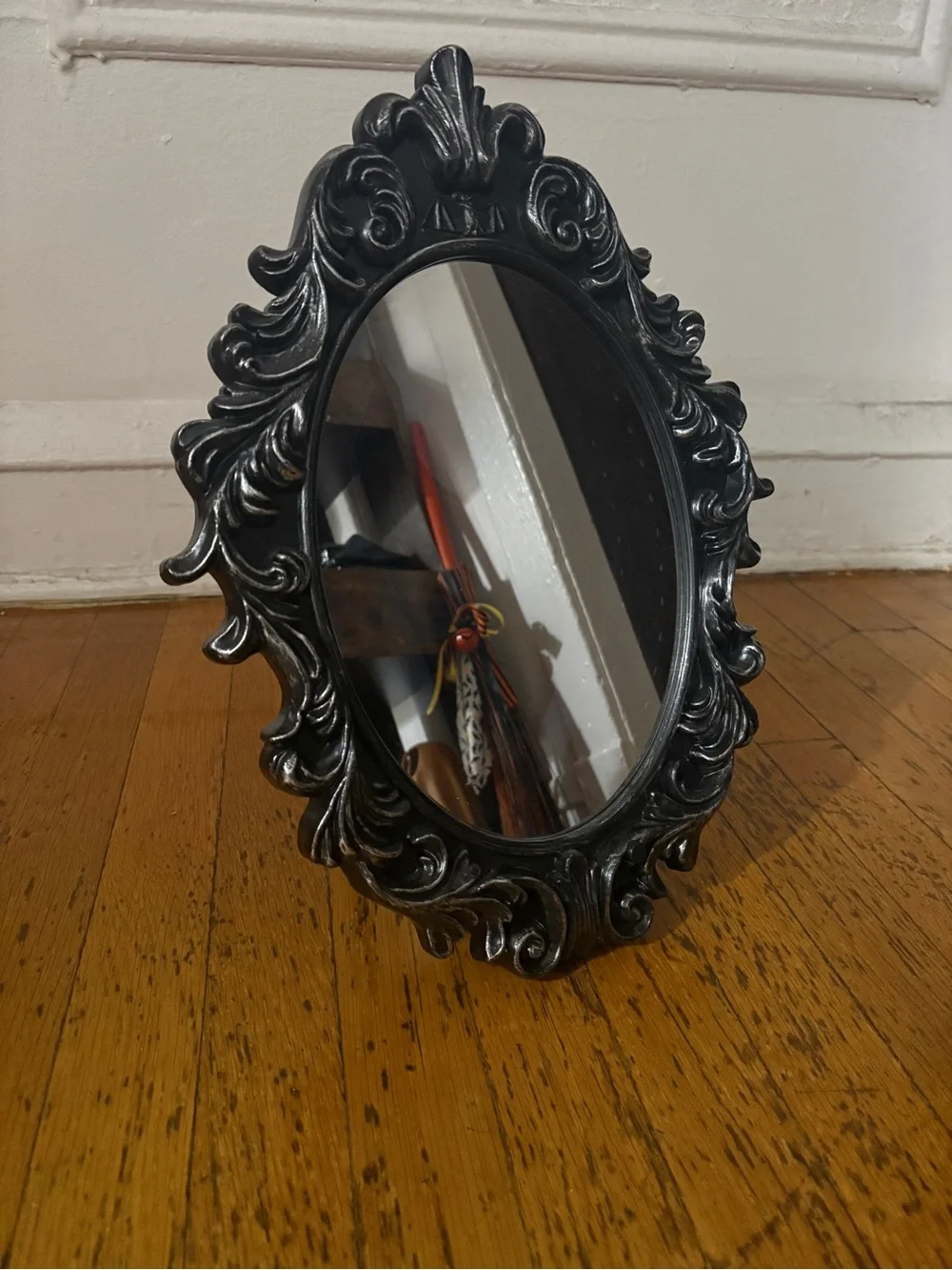 Disney Ornate Black Baroque-Style Oval Wall Mirror